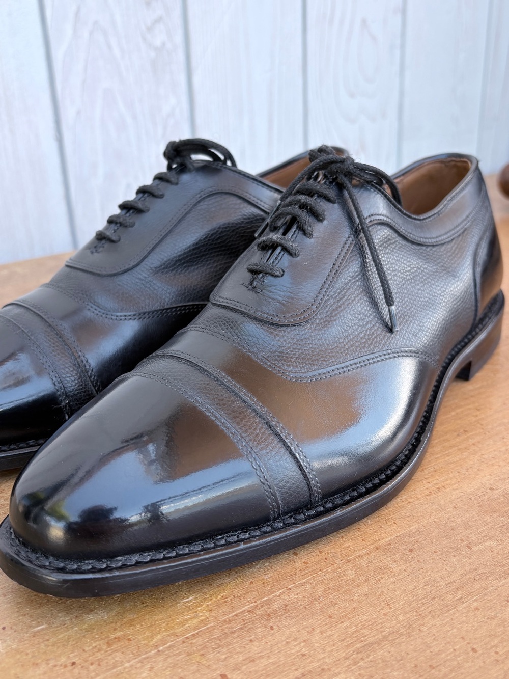Allen Edmonds Winhall Black Cap-Toe Oxfords